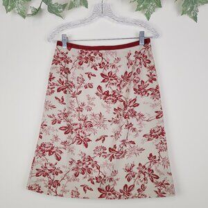 Eddie Bauer Women's Size 6 Floral Butterfly Print Cotton A-Line Skirt